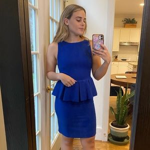 Alice + Olivia June Cobalt Blue Sleeveless Peplum Dress